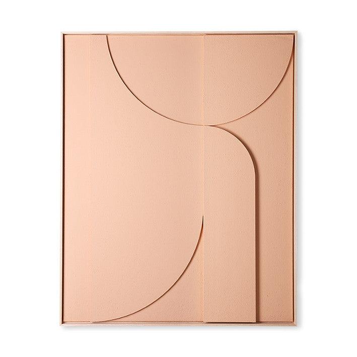 Decoratiune de perete roz piersica/maro din fetru si lemn 100x123 cm Art Panel HK Living - PARIS14A.RO