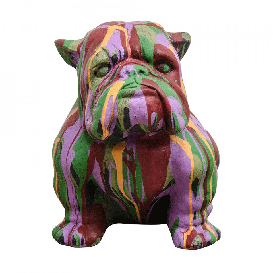Decoratiune multicolora din beton 41 cm Bulldog Versmissen - PARIS14A.RO