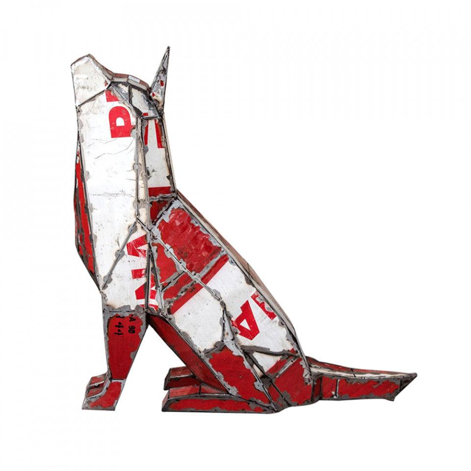 Decoratiune rosie/alba din metal 82 cm Wolf Versmissen - PARIS14A.RO