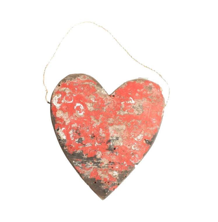 Decoratiune suspendabila rosie din lemn 18 cm Heart Raw Materials - PARIS14A.RO