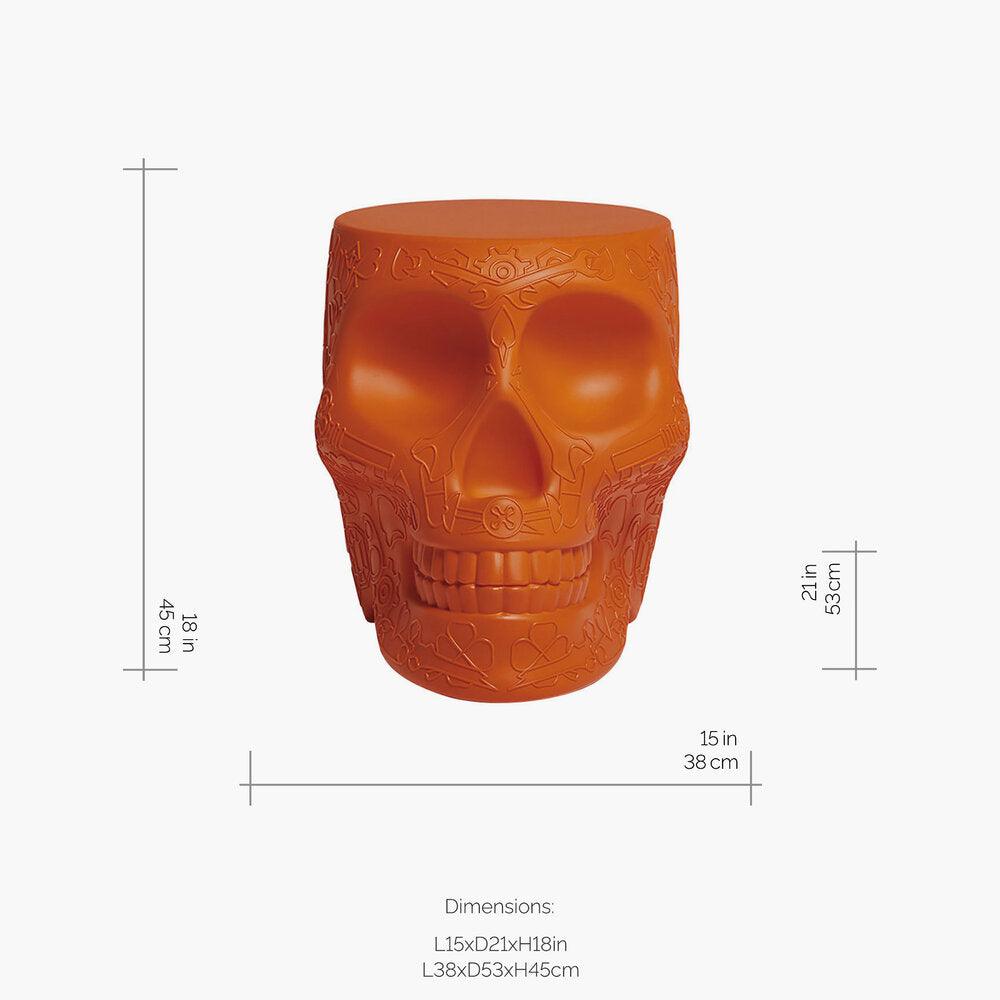 Design contemporan Mexico Skull Stool/Side Table - Terracotta - PARIS14A.RO
