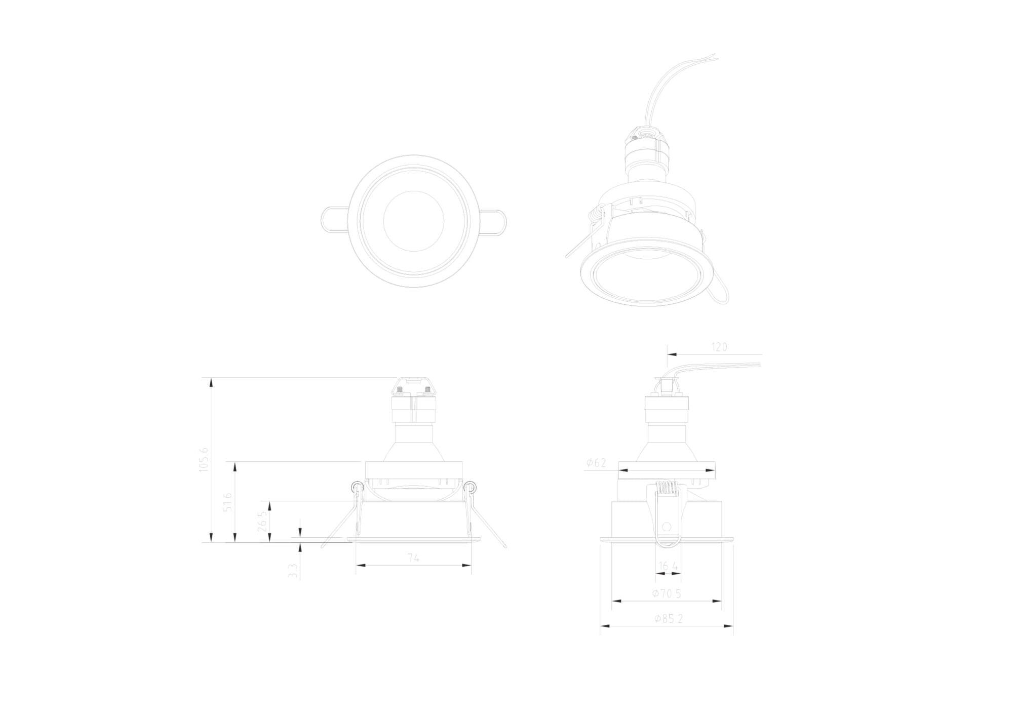 Downlight Share Maytoni Technical DL053-01BMG - PARIS14A.RO