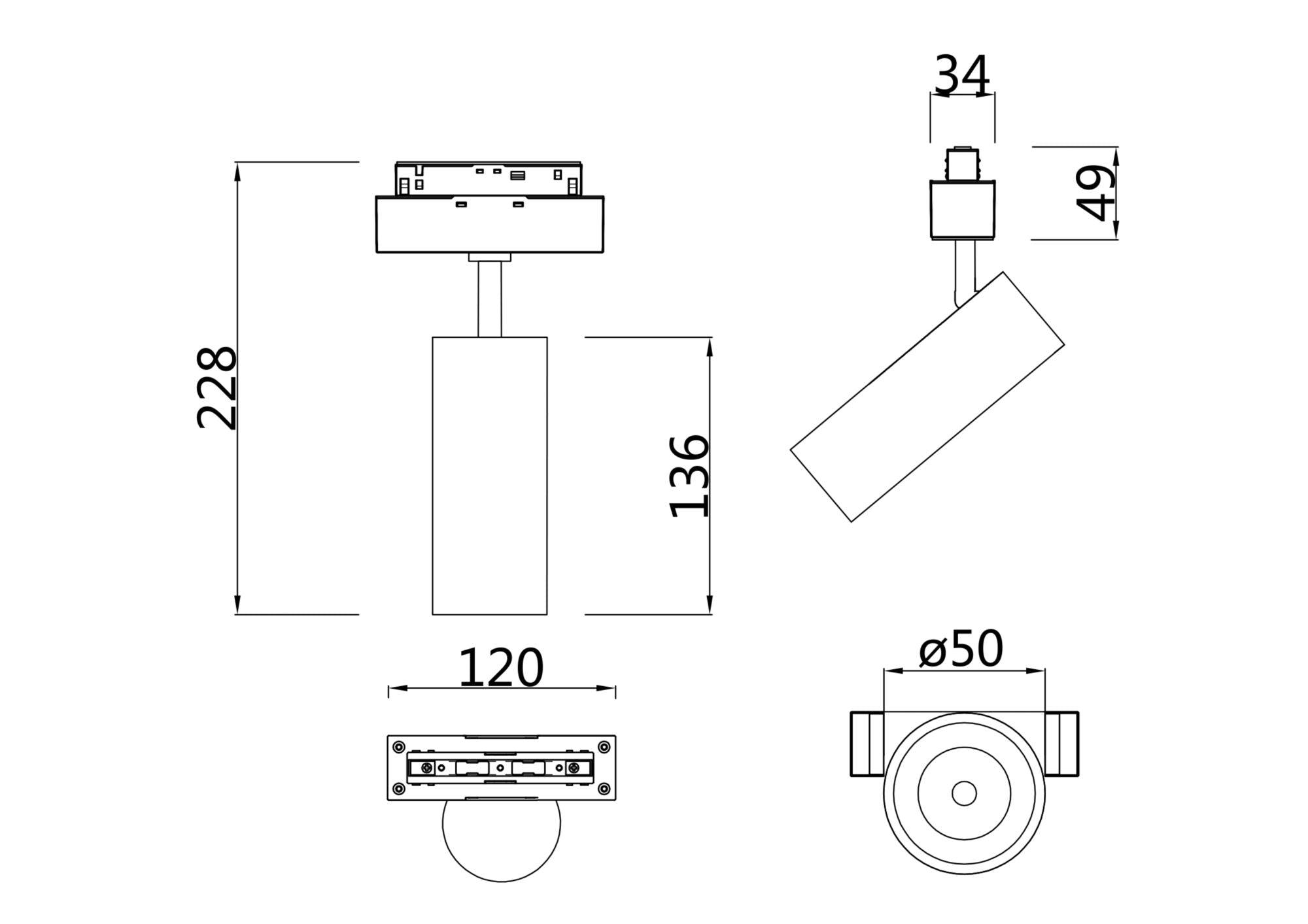 Downlight/ Spot sina FOCUS LED Maytoni Technical TR019-2-10W4K-B - PARIS14A.RO