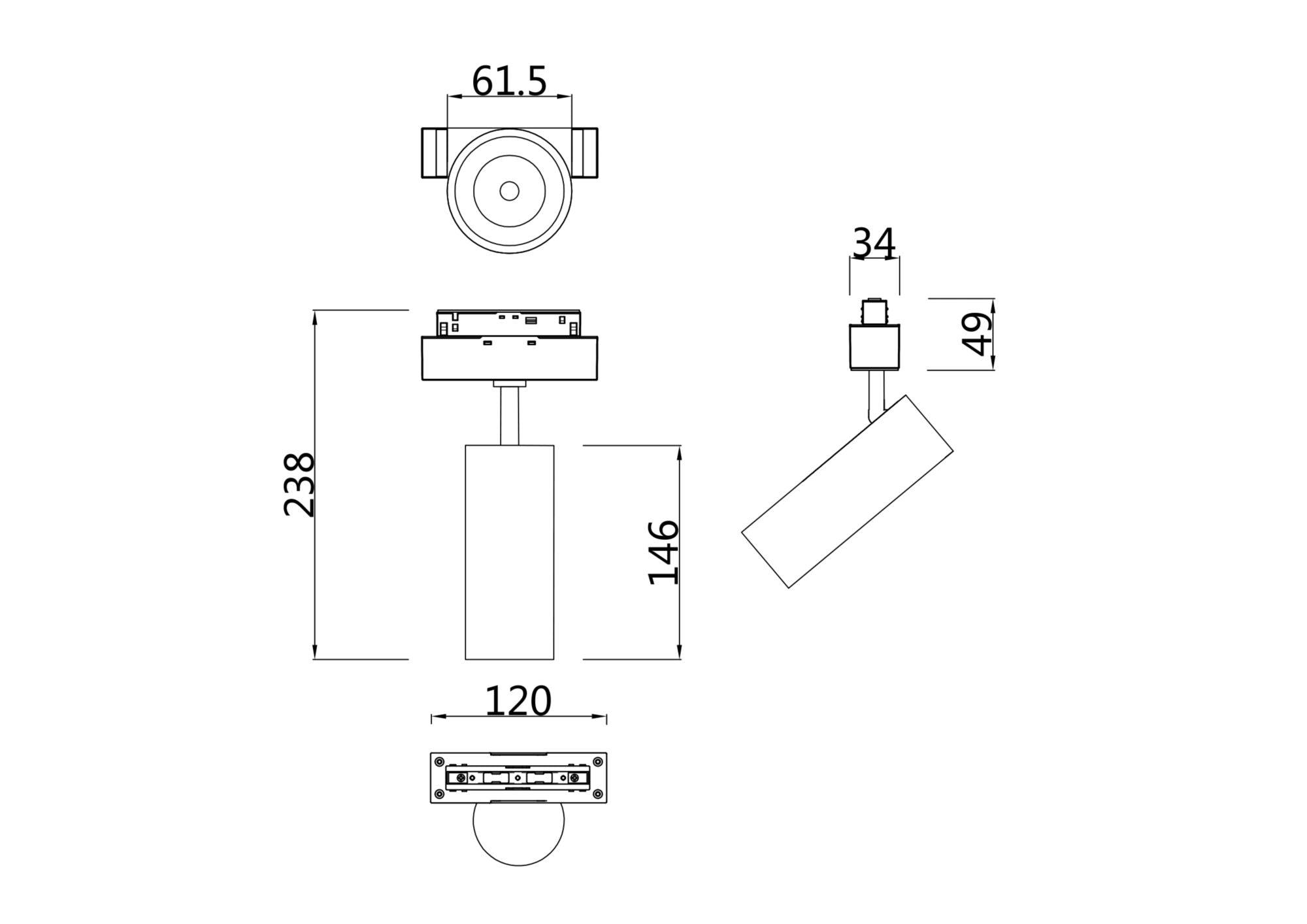 Downlight/ Spot sina FOCUS LED Maytoni Technical TR019-2-15W4K-B - PARIS14A.RO