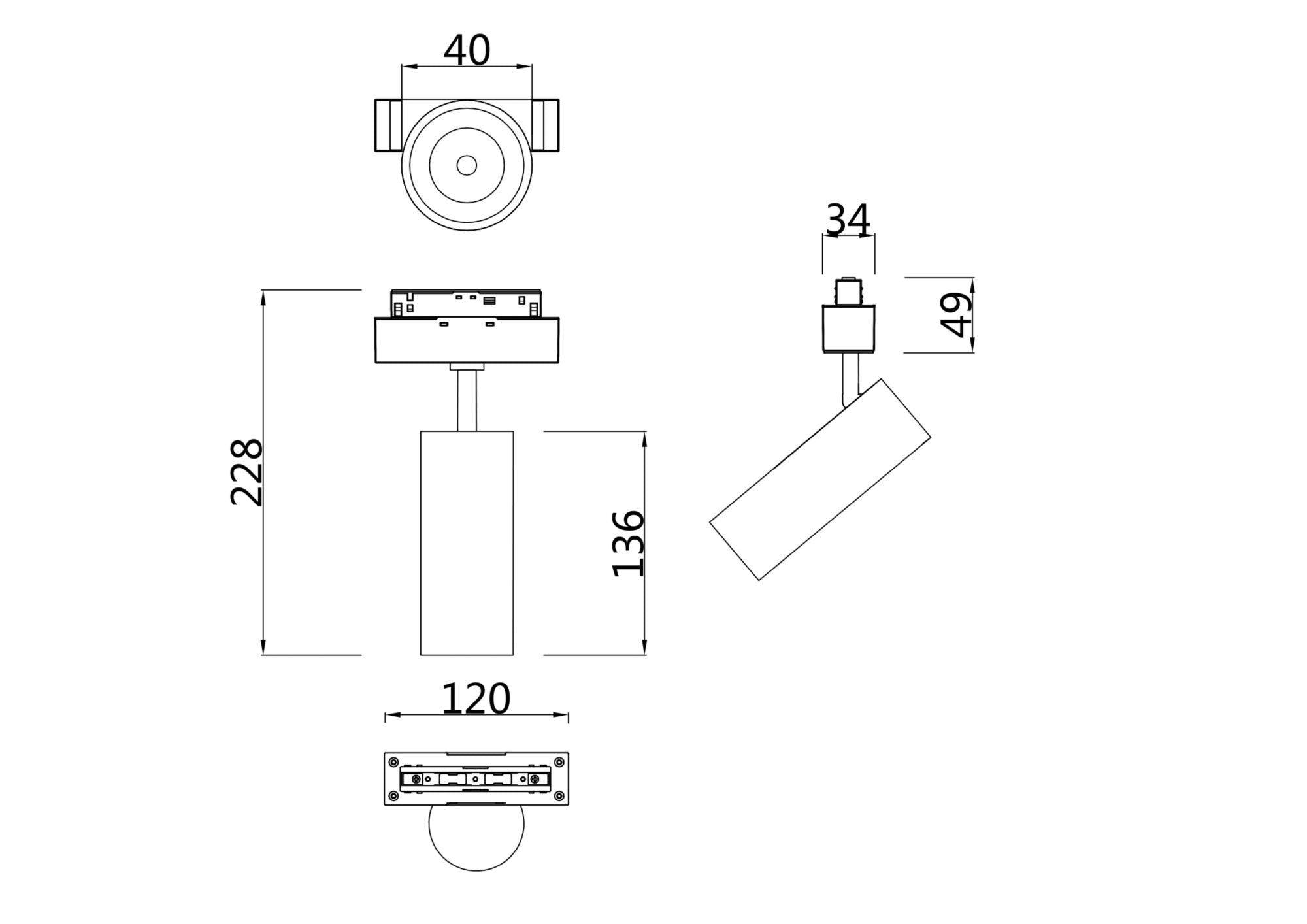 Downlight/ Spot sina FOCUS LED Maytoni Technical TR019-2-7W4K-B - PARIS14A.RO