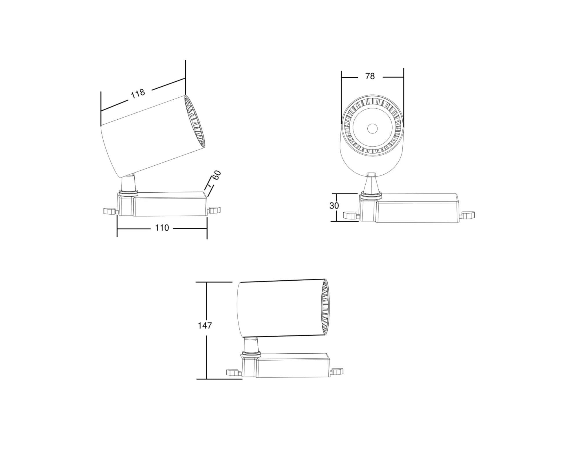 Downlight/ Spot sina Vuoro Maytoni Technical TR029-3-10W3K-B - PARIS14A.RO