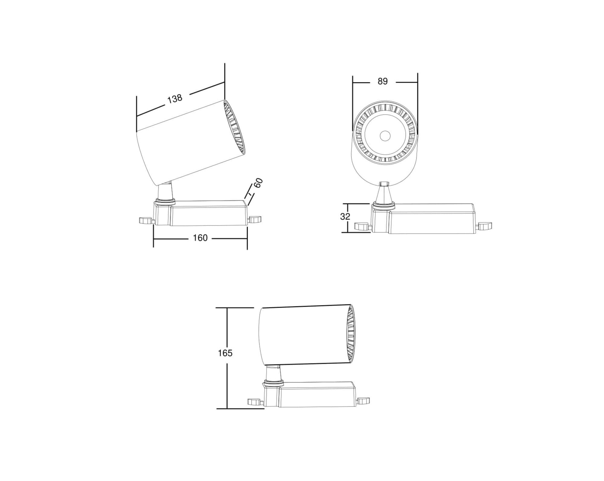 Downlight/ Spot sina Vuoro Maytoni Technical TR029-3-20W3K-B - PARIS14A.RO