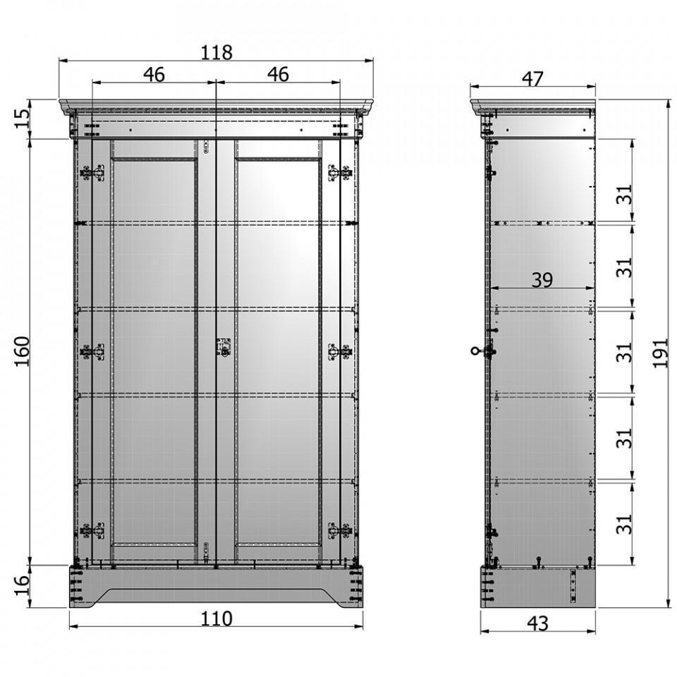 Dulap gri din lemn de pin 191 cm Isabel - PARIS14A.RO