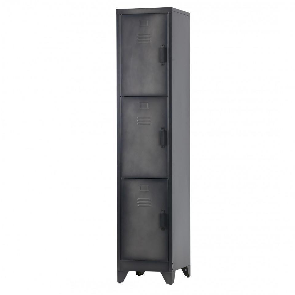 Dulap negru din metal 180 cm Locker Cas