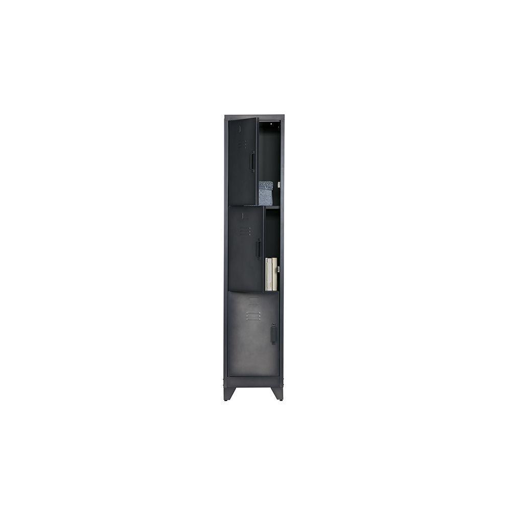 Dulap negru din metal 180 cm Locker Cas