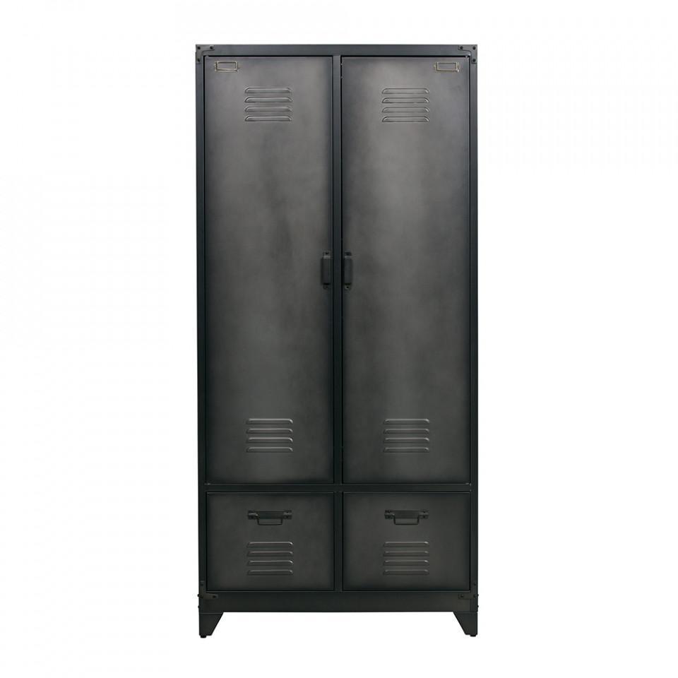 Dulap negru din metal 190 cm Locker - PARIS14A.RO