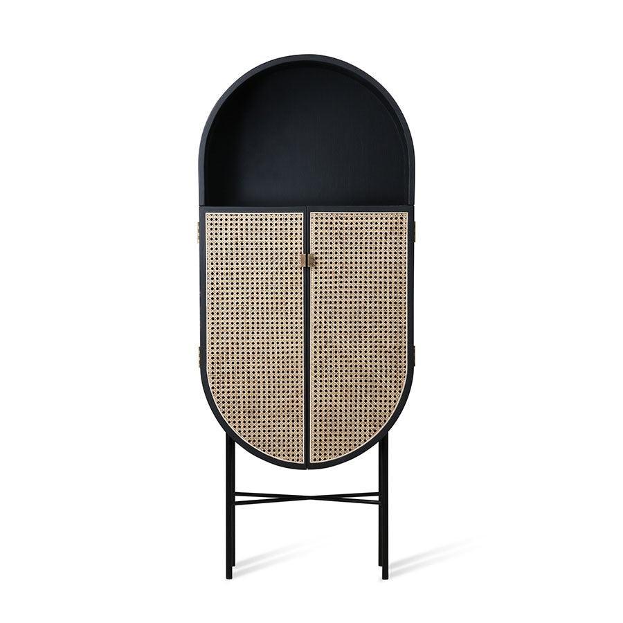 Dulapior negru/maro din lemn si trestie de zahar Retro Oval HK Living - PARIS14A.RO