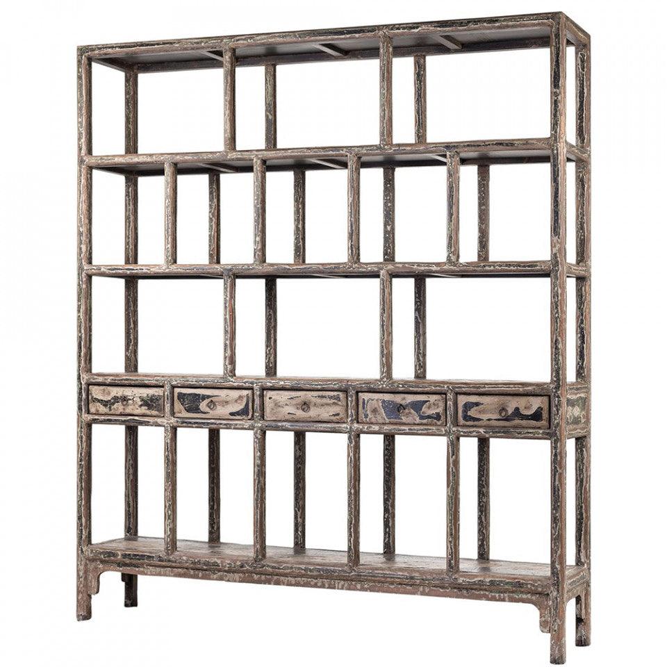 Etajera neagra/maro din lemn de pin 232 cm Racks Versmissen - PARIS14A.RO