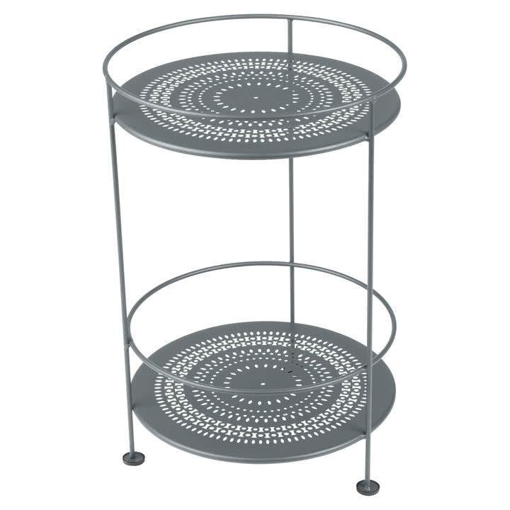 Fermob - Guéridons Side Table with Perforated Top Gri - PARIS14A.RO