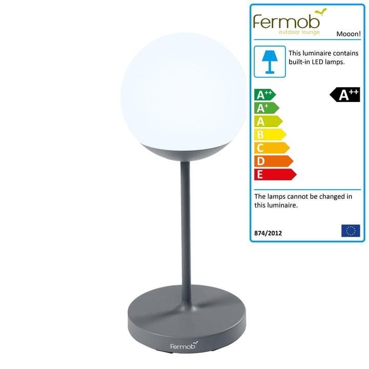Fermob - Mooon! battery led lampa de podea Gri - PARIS14A.RO