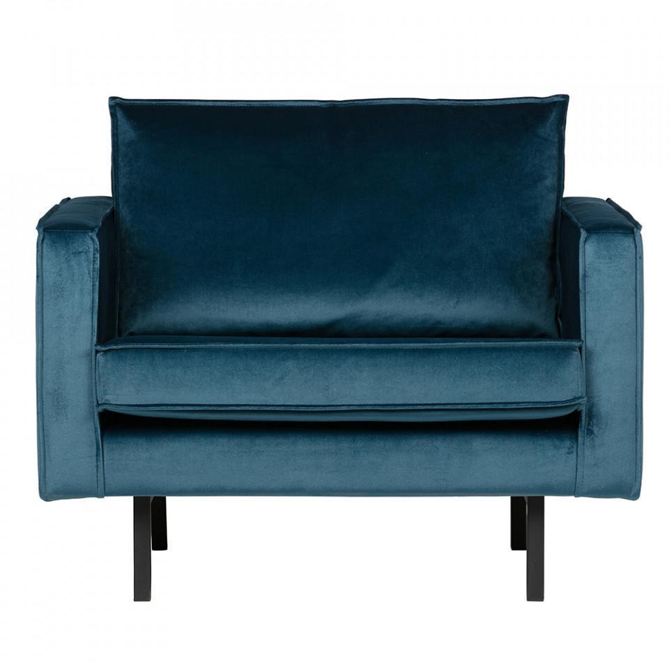 Fotoliu albastru din catifea Rodeo Loveseat - PARIS14A.RO