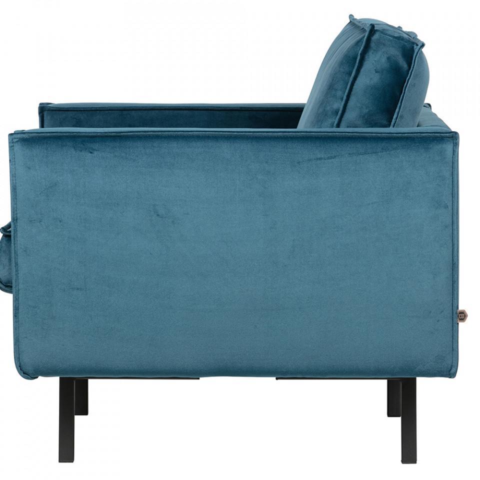 Fotoliu albastru din catifea Rodeo Loveseat - PARIS14A.RO