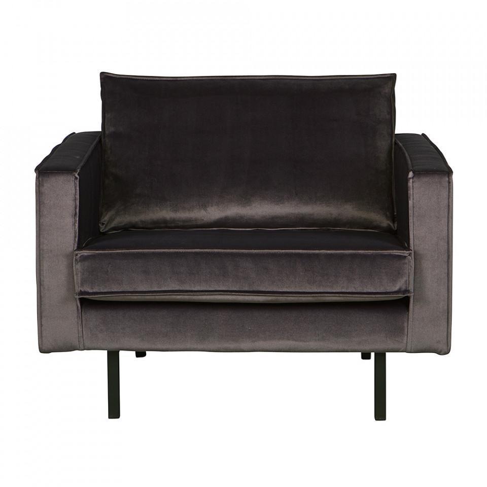 Fotoliu gri antracit din catifea Rodeo Loveseat - PARIS14A.RO