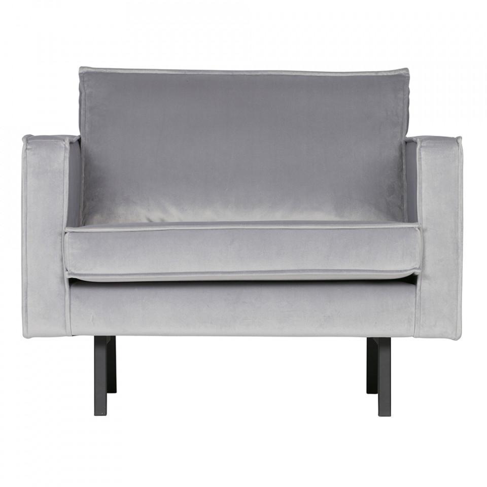 Fotoliu gri deschis din catifea Rodeo Loveseat - PARIS14A.RO