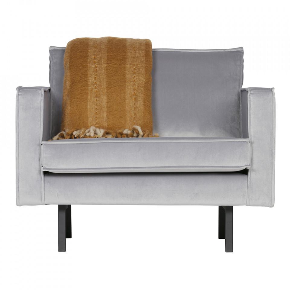 Fotoliu gri deschis din catifea Rodeo Loveseat - PARIS14A.RO