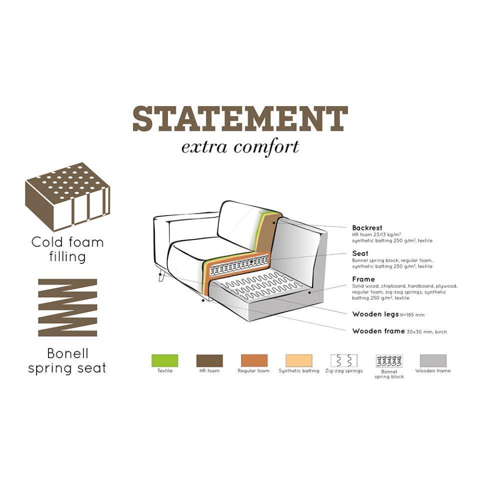 Fotoliu modular verde/negru din catifea si lemn Statement - PARIS14A.RO