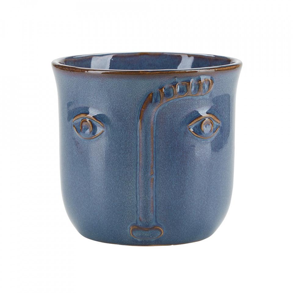 Ghiveci albastru din ceramica 13 cm William Bahne - PARIS14A.RO