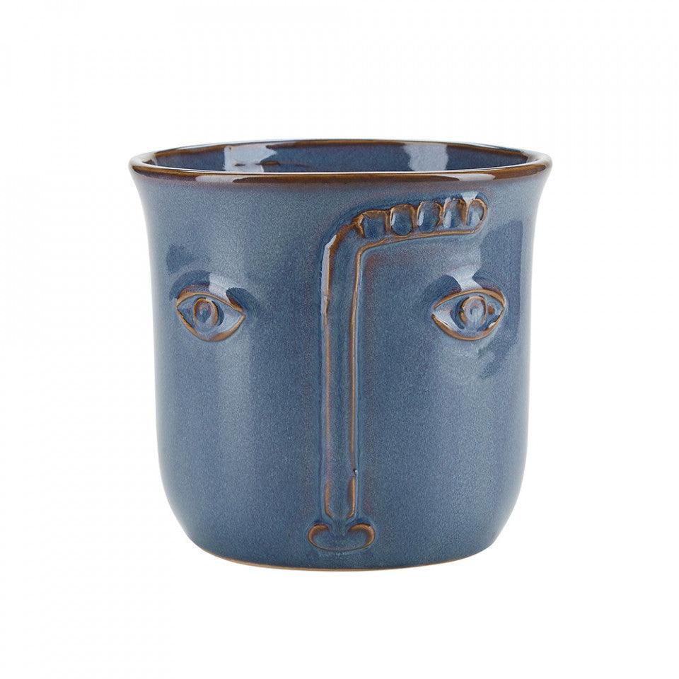 Ghiveci albastru din ceramica 15 cm William Bahne - PARIS14A.RO