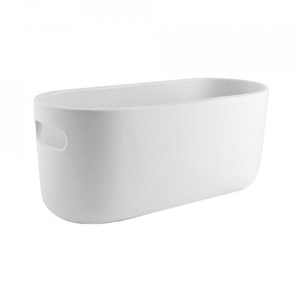 Ghiveci cu auto-irigare alb din ceramica si plastic 13x31 cm Kern Eva Solo - PARIS14A.RO