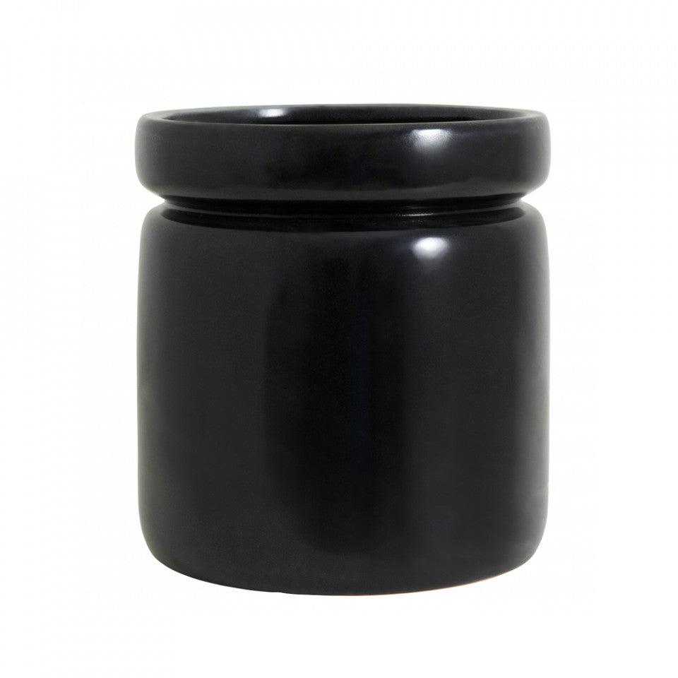 Ghiveci negru din ceramica 25 cm Isa Nordal - PARIS14A.RO