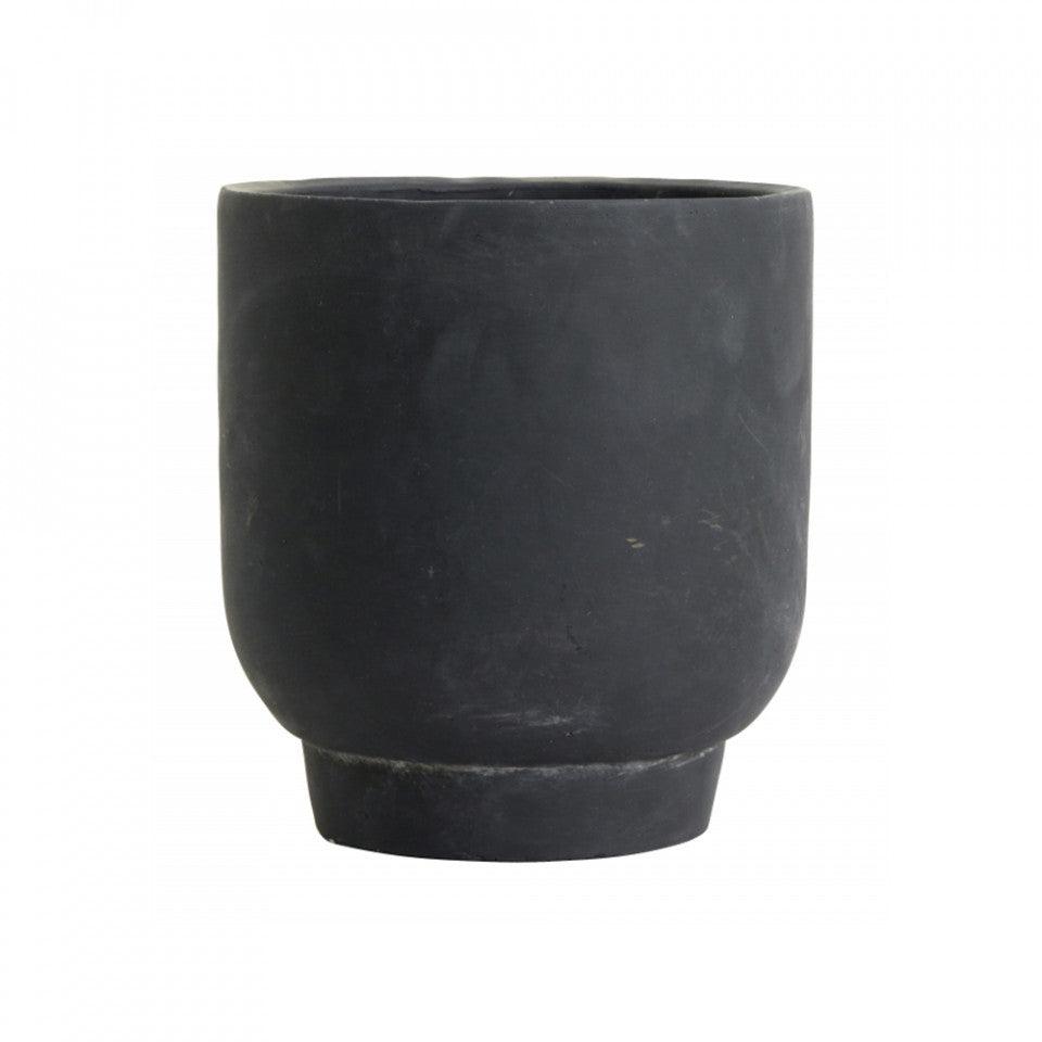 Ghiveci negru din ciment 20 cm Ivon Nordal - PARIS14A.RO