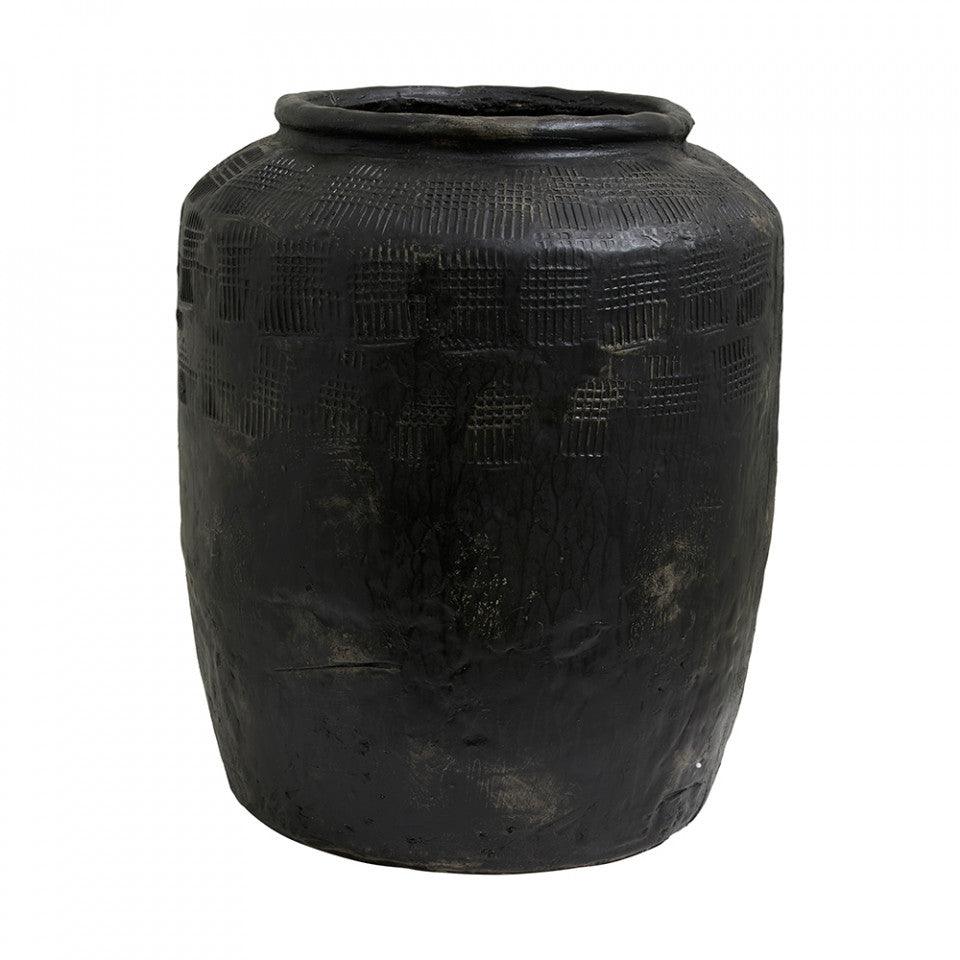 Ghiveci negru din ciment 45 cm Cema Nordal - PARIS14A.RO