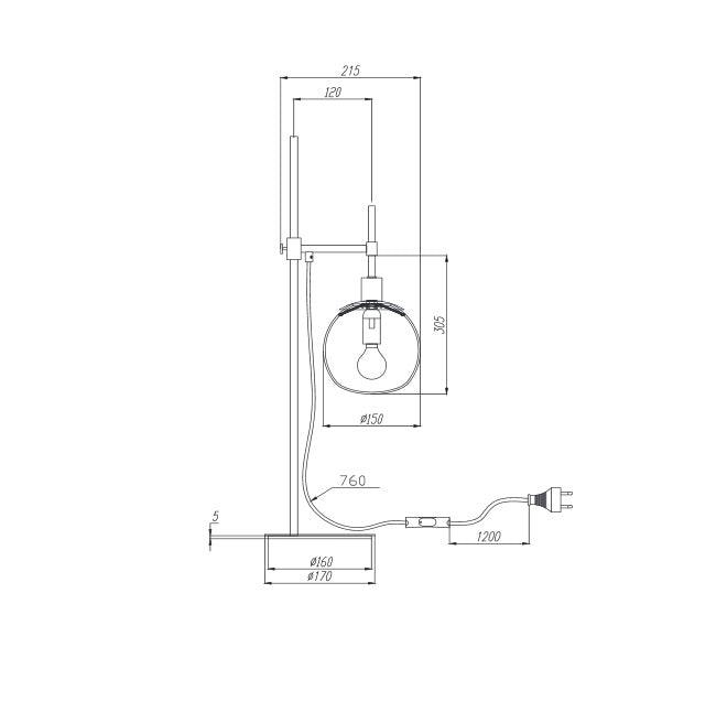 Veioza crom Erich Maytoni MOD221-TL-01-N 1XE14,