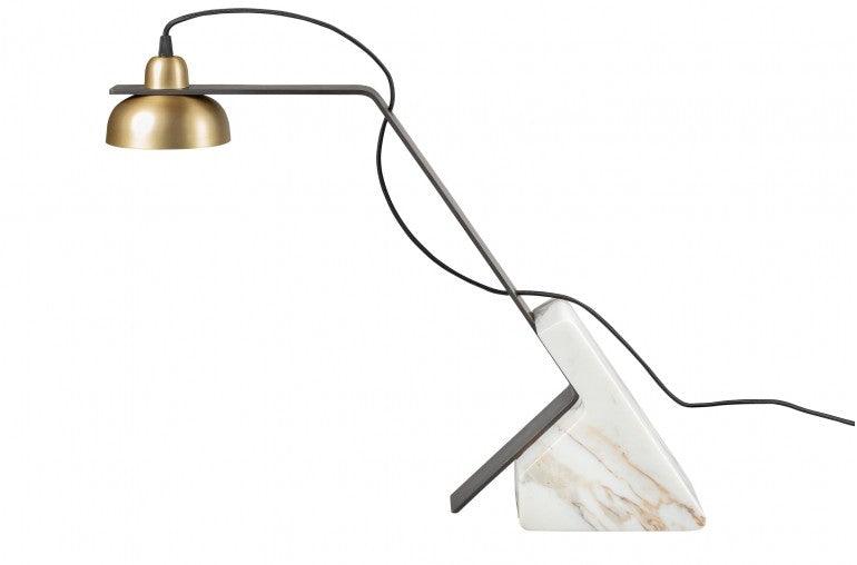 Lampa birou alba din marmura/alama 60x12,5x47 cm Jazz Versmissen - PARIS14A.RO