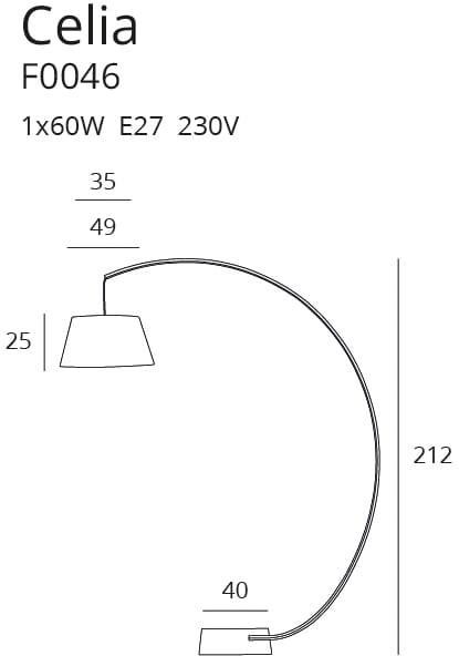 LAMPADAR CELIA MAX LIGHT F0046 NEGRU - PARIS14A.RO