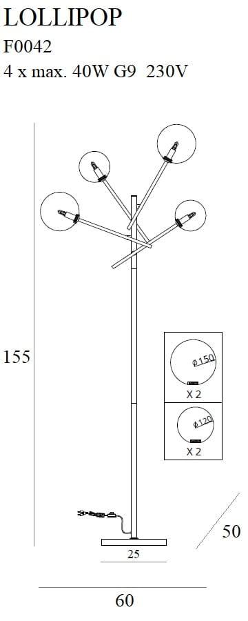 LAMPADAR LOLLIPOP MAX LIGHT F0042 - PARIS14A.RO