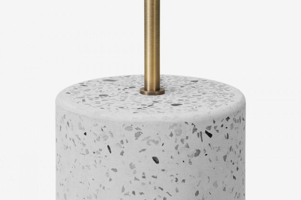 Lampadar maro alama/alb din metal si terrazzo cu LED 135 cm Leaves Floor Brass Bolia - PARIS14A.RO