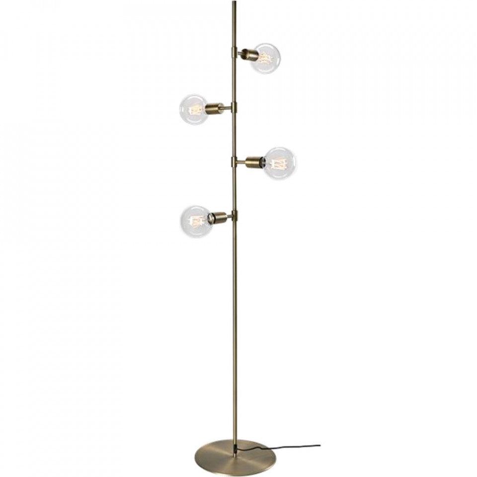 Lampadar maro alama din metal cu 4 becuri 182,6 cm Piper Floor Brass Bolia - PARIS14A.RO