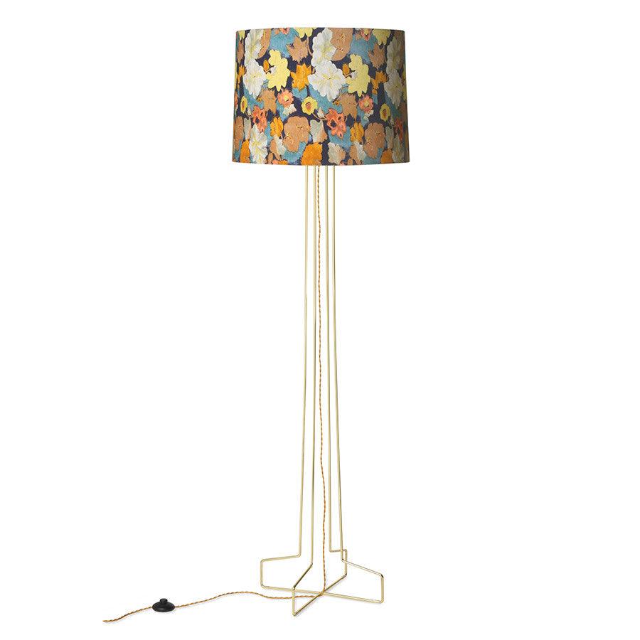 Lampadar multicolor din catifea si metal 175 cm Doris HK Living - PARIS14A.RO