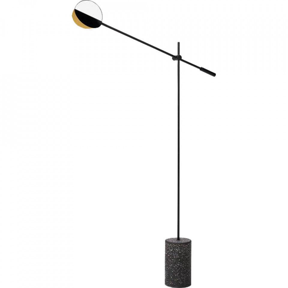 Lampadar negru din metal si terrazzo cu LED 135 cm Leaves Floor Bolia - PARIS14A.RO
