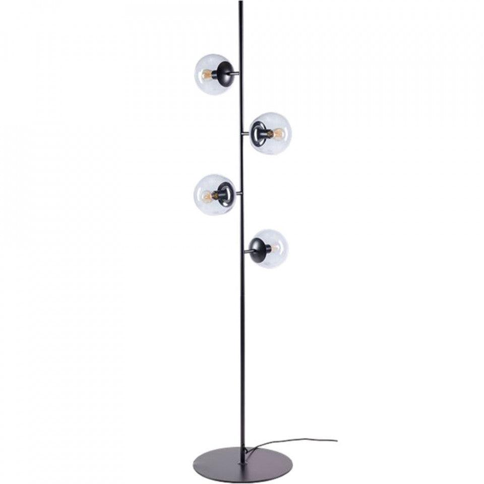 Lampadar negru/transparent din metal si sticla cu 4 becuri 161,5 cm Orb Floor Bolia - PARIS14A.RO