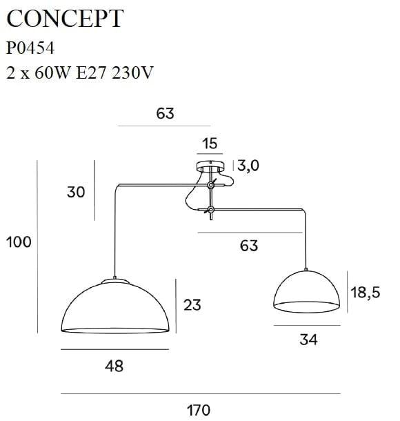 Lustra CONCEPT CULOARE AURIE MAXLIGHT P0454 - PARIS14A.RO