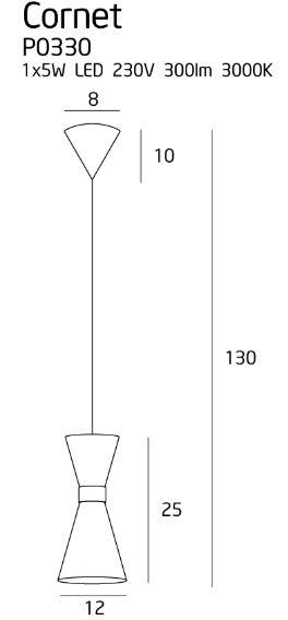 Lustra CORNET 1 LED MAXLIGHT P0330 - PARIS14A.RO
