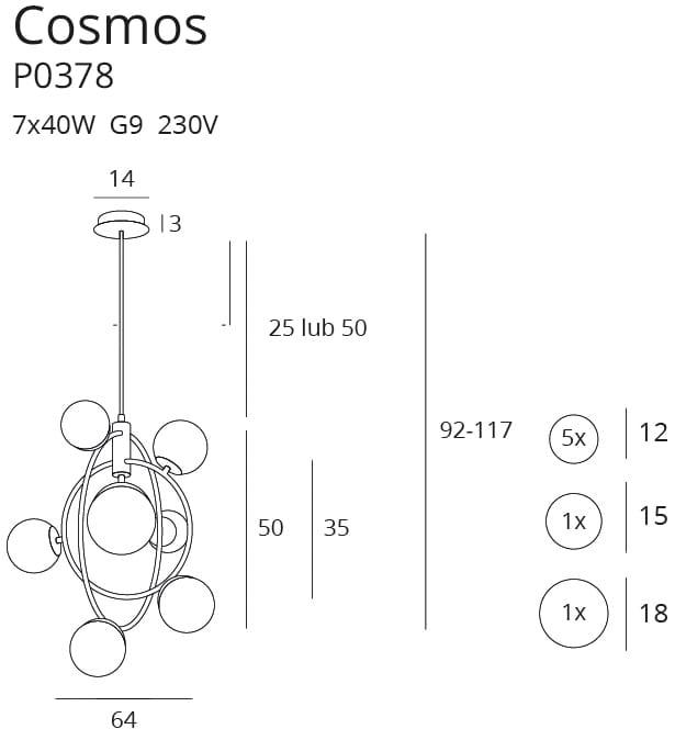 Lustra COSMOS MAXLIGHT P0378 - PARIS14A.RO