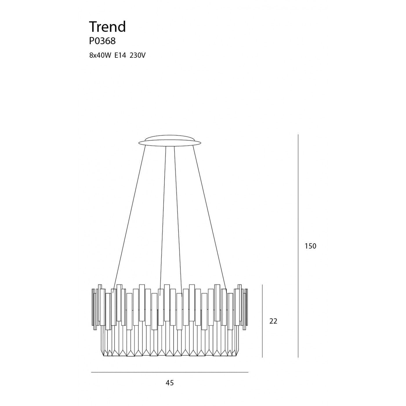 Lustra cristal TREND 45cm MAXLIGHT P0368 - PARIS14A.RO