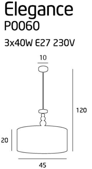 Lustra ELEGANCE 45 cm MAXLIGHT P0060 - PARIS14A.RO