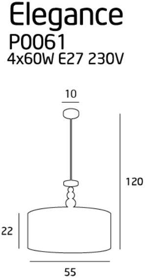 Lustra ELEGANCE 55 cm MAXLIGHT P0061 - PARIS14A.RO