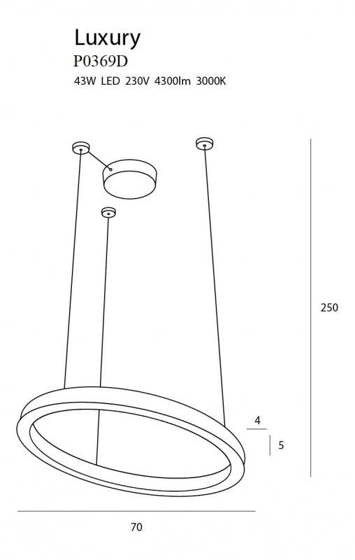 Lustra LUXURY 70 CM AURIU Reglabil MAXLIGHT P0369D - PARIS14A.RO