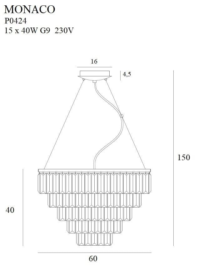 Lustra MONACO AURIU DIAMETRU: 60 cm MAXLIGHT P0424 - PARIS14A.RO