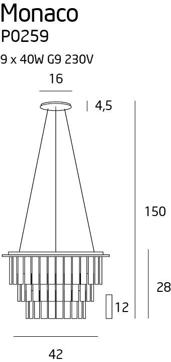 Lustra MONACO DIAMETRU: 42 cm MAXLIGHT P0259 - PARIS14A.RO