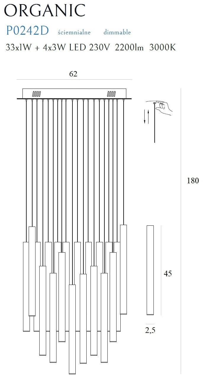 Lustra ORGANIC 33x1 AURIU Reglabil MAXLIGHT P0242D - PARIS14A.RO